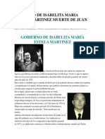 Gobierno de Isabelita Maria Estela Martinez Muerte de Juan Peron