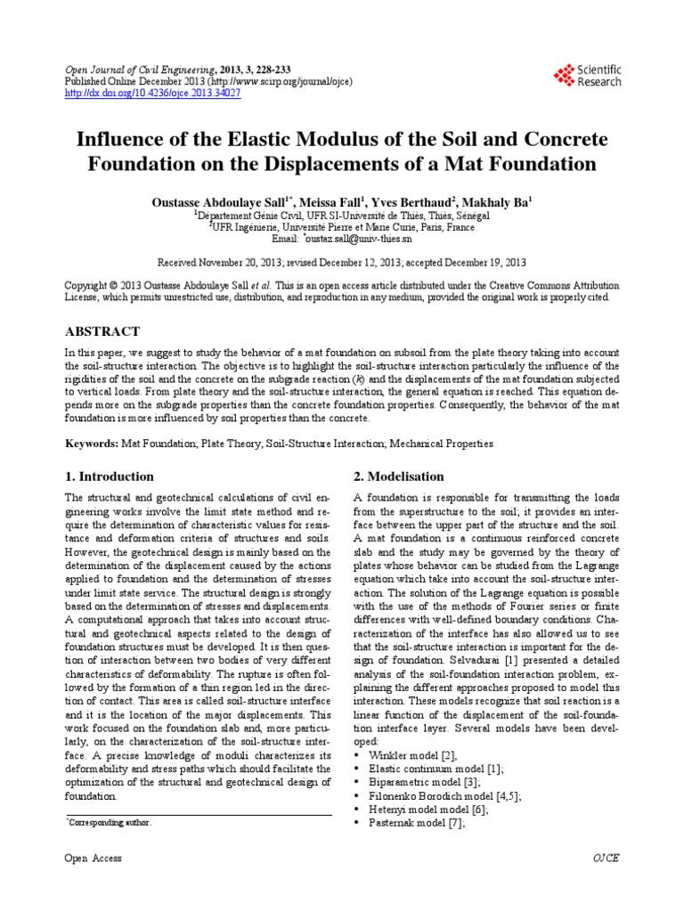 Elastic Modulus of The Soil and Concrete Foundation On The ...