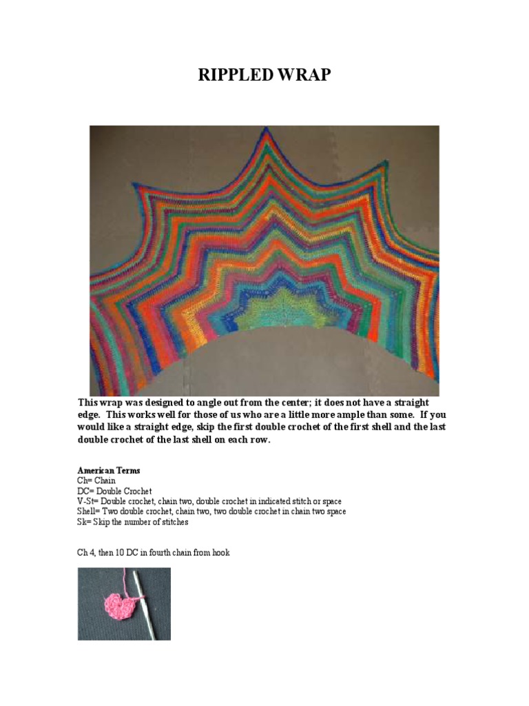Rippled Crochet Wrap Pattern Guide | PDF