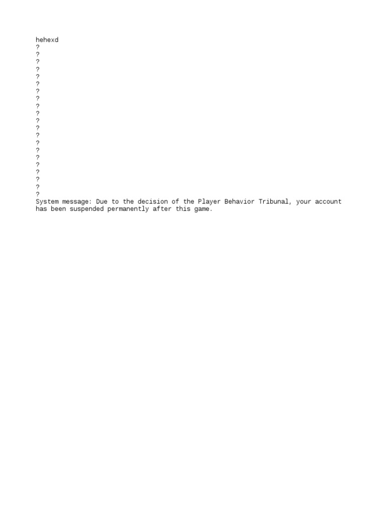 Hehexd system message due to