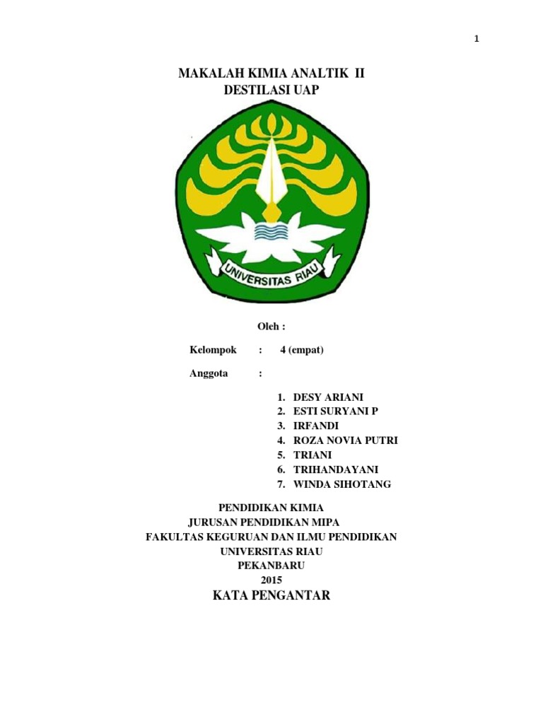 Makalah Destilasi Uap