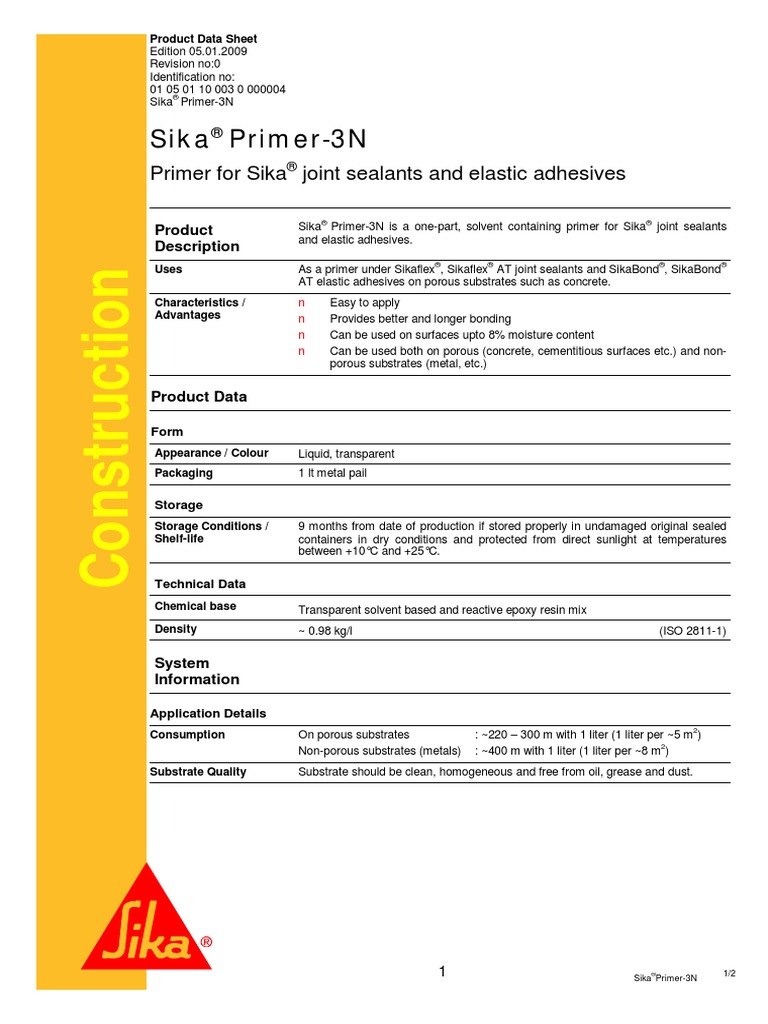 Sika Primer 3N Adhesive Concrete