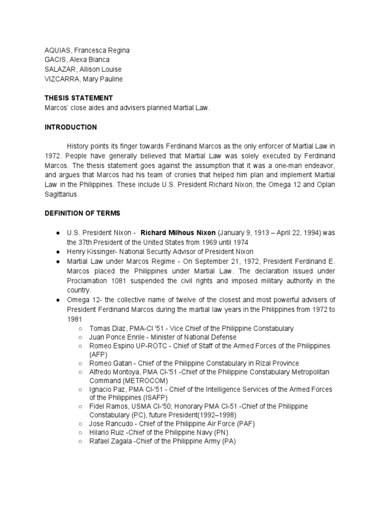 Martial law in the philippines essay picture