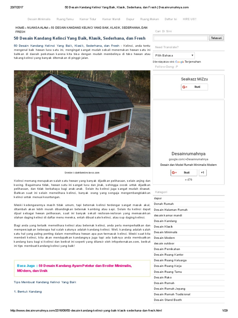 50 Desain Kandang Kelincipdf