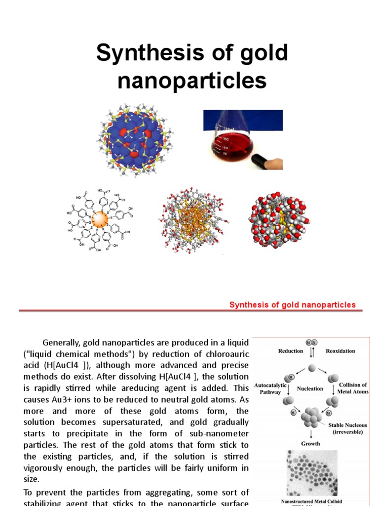 Gold Nanoparticle Synthesis Methods | PDF | Nanoparticle | Nanotechnology