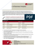 2018 Bachelor of Business Analytics: The Table Below Is A Suggested First Year Program Guide To Support Your Enrolment