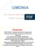 Pneumonia: DR - Dr. Tahan P.H.,Spp.,Dtce.,Mars Fk-Uwk, 1 April 2011