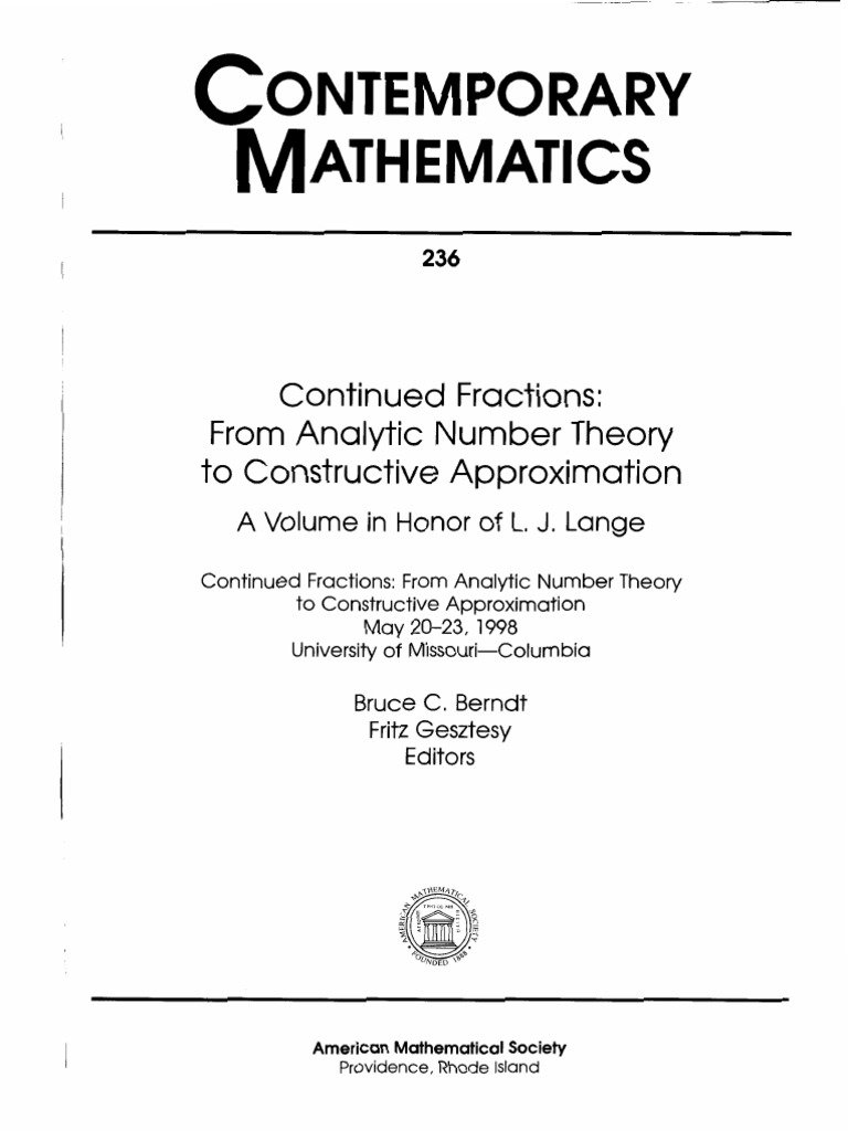 1950’s [U.S.ARMY] M-51 Continued Fractions - From Analytic Number Theory To Constructive