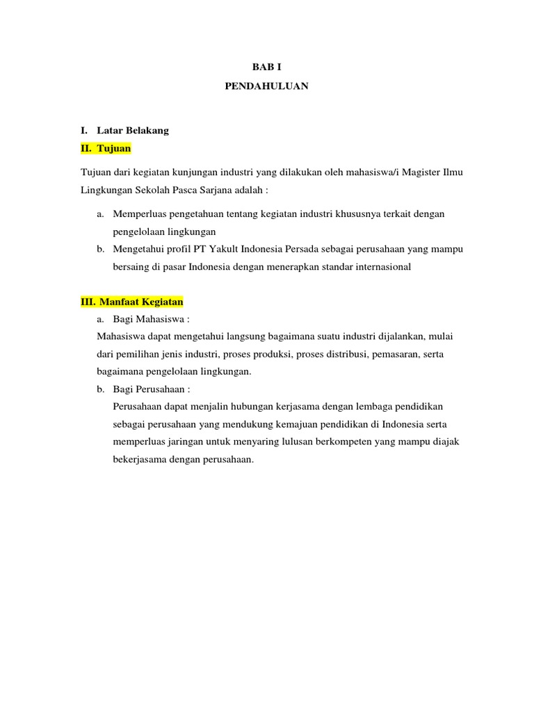 Laporan KKL_PT. Yakult Persada Indonesia