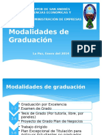 Modalidades de Graduacion Carrera de Administracion de Empresas Umsa