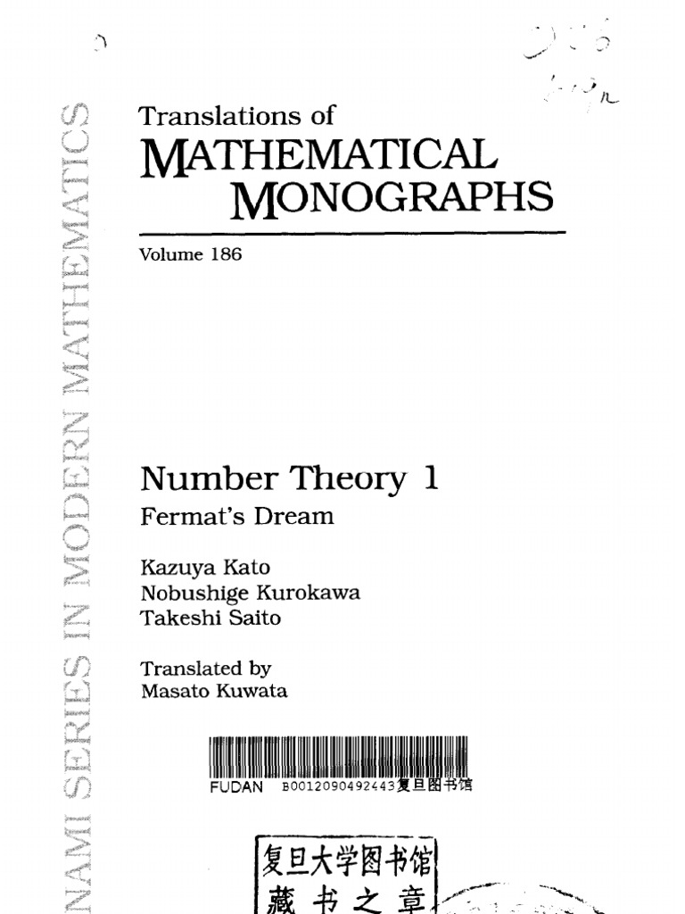 Kato, Kurokawa, Saito Number Theory I. Fermat's Dream S PDF