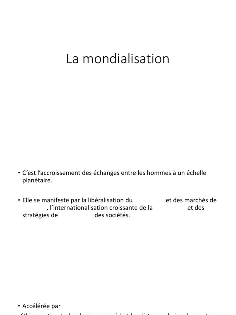 Impact de la Mondialisation Économique | PDF | Mondialisation | Économie