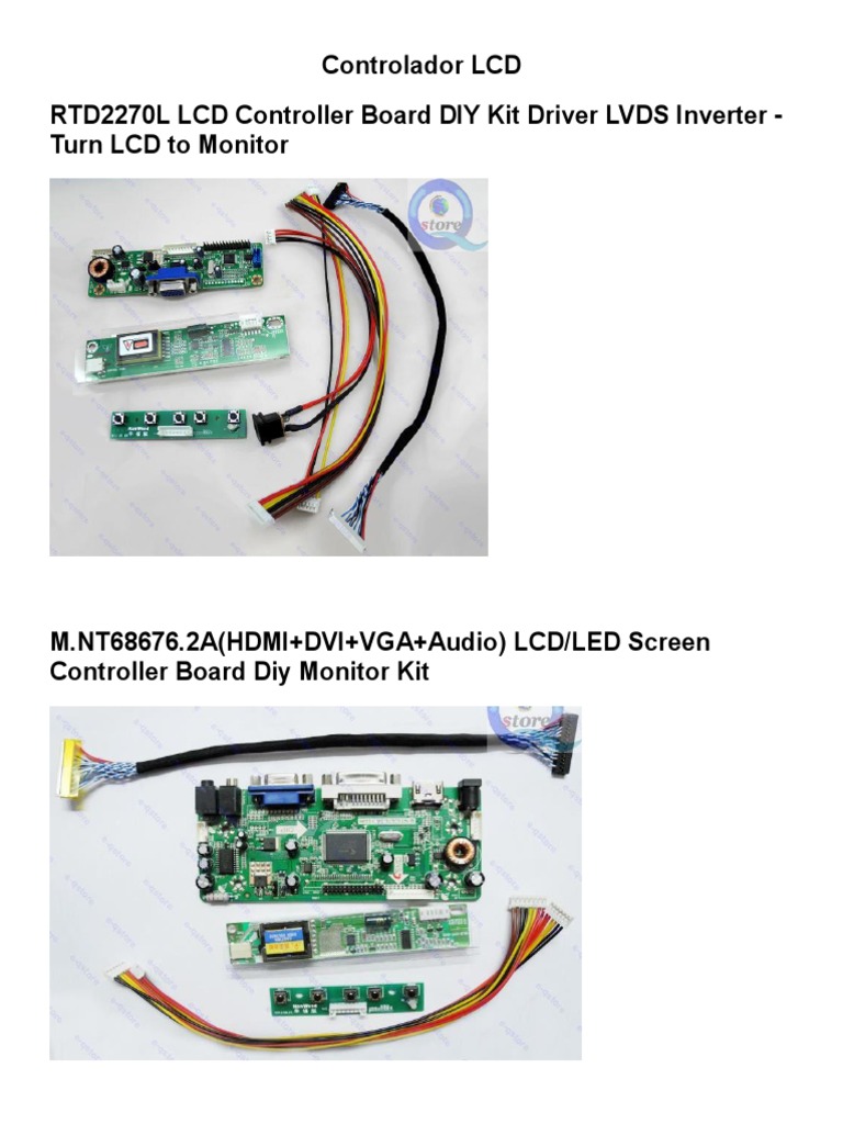 Controlador LCD RTD2270L LCD Controller Board DIY Kit Driver LVDS ...