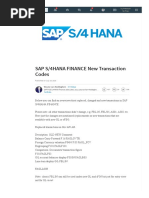 SAP S - 4HANA FINANCE New Transaction Codes - LinkedIn