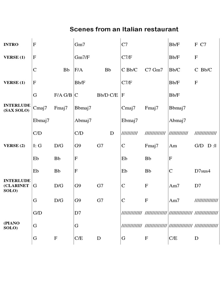 Scenes from an Italian Restaurant Music | PDF | Song Structure ...