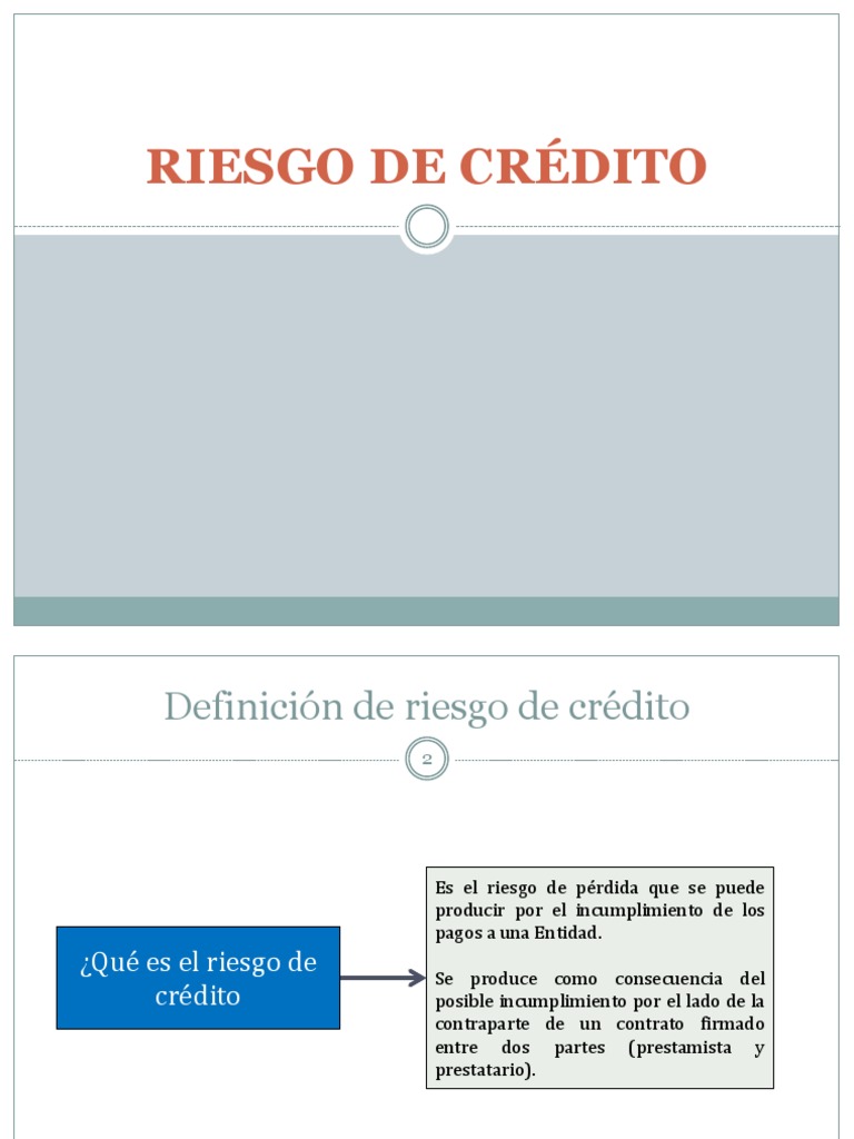 Riesgo De Credito Pdf Riesgo Crediticio Bancos