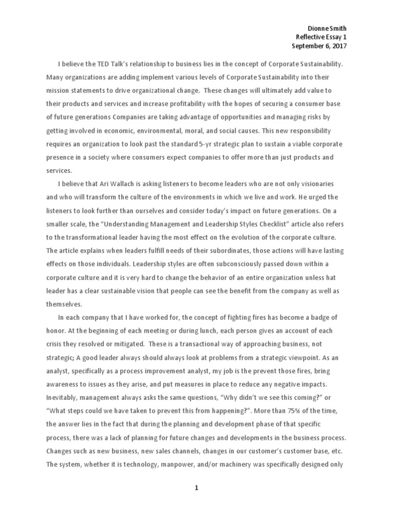 Reflective essay examples image