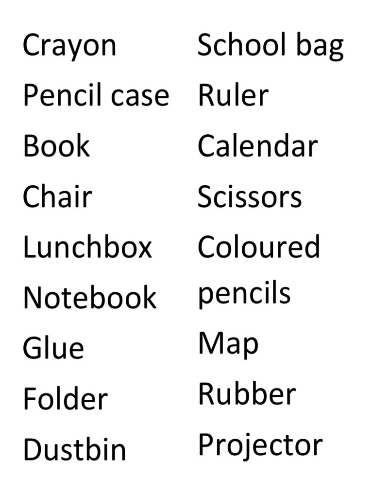 School Objects 2 | PDF | General Fiction