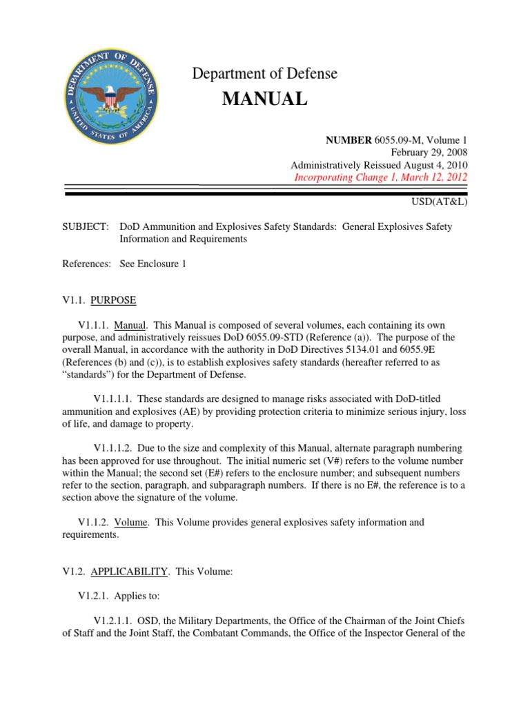 DoD Explosives Safety Standards Manual | PDF | Dangerous Goods | United ...