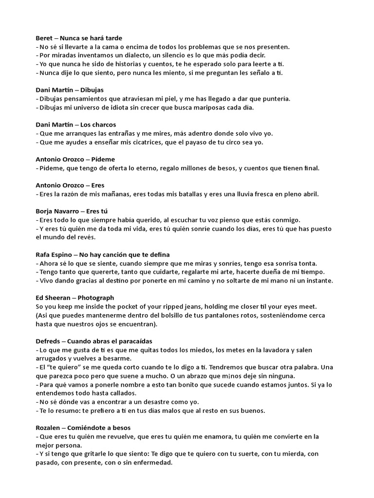Letras Canciones Ocio Entretenimiento General letras canciones ocio
