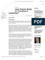 Are Business Schools Really Important “Crucibles of Leadership?” - HBS Working Knowledge