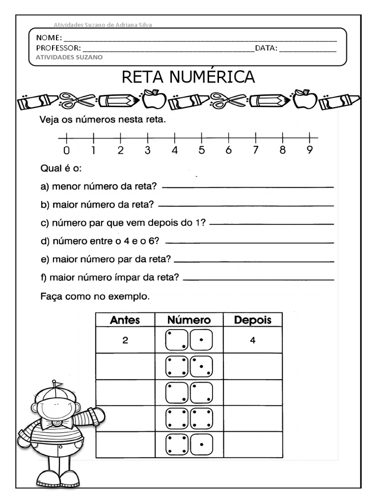 Atividades 1 Ano Reta Numerica Problema Dezenas