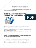Rading Announcement: Twi Training and Examinations in Egypt: Info@egac - Co