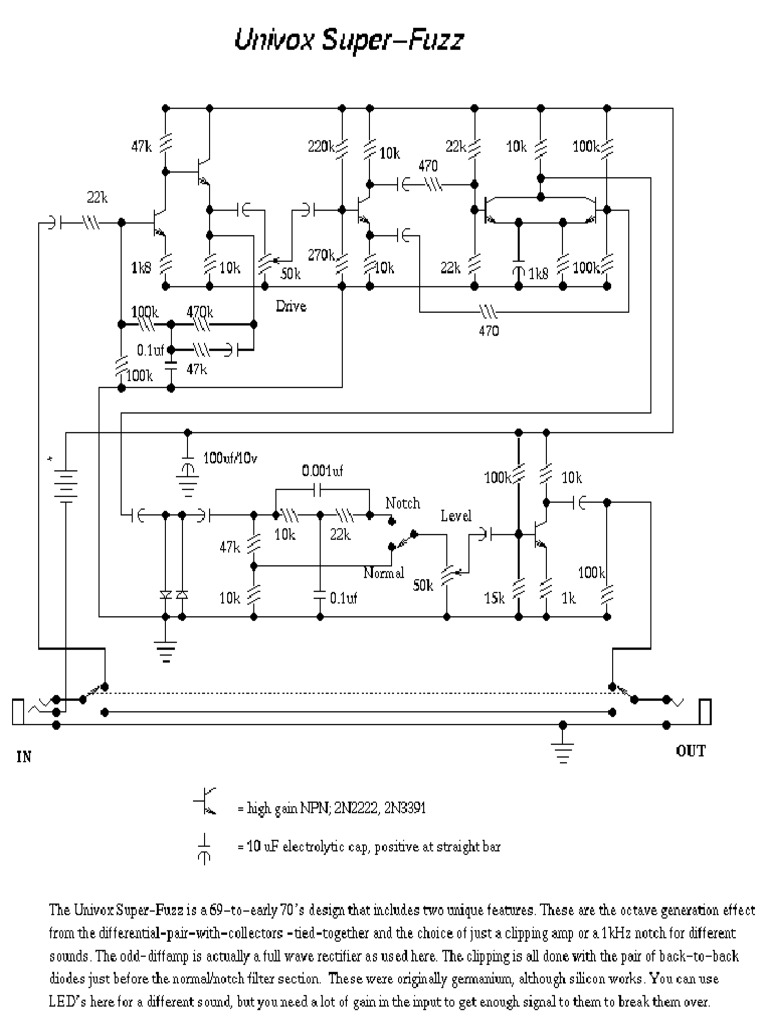 Univox Super Fuzz Schematic - Complete Wiring Schemas