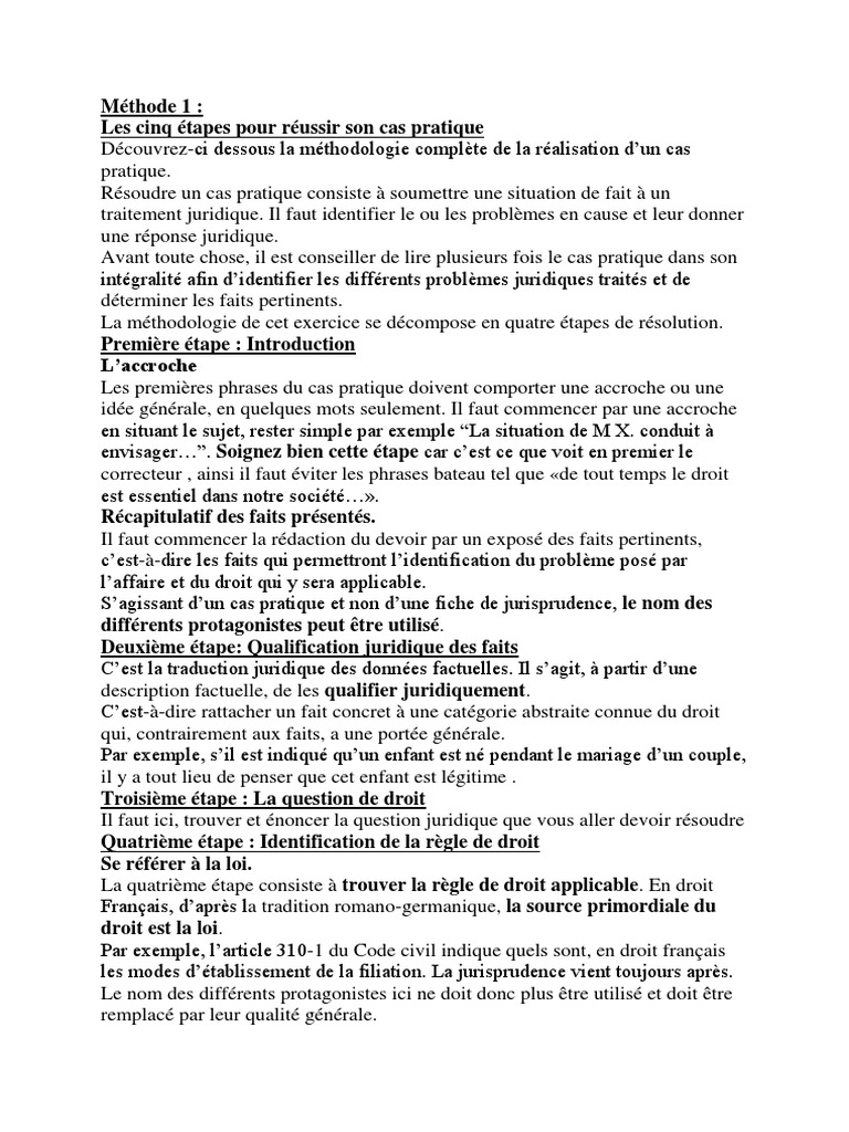 Les Cas Pratiques  Droit statutaire  Jurisprudence