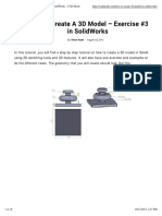 How To Create A 3D Model - Exercise #3 in SolidWorks - CAD Mode