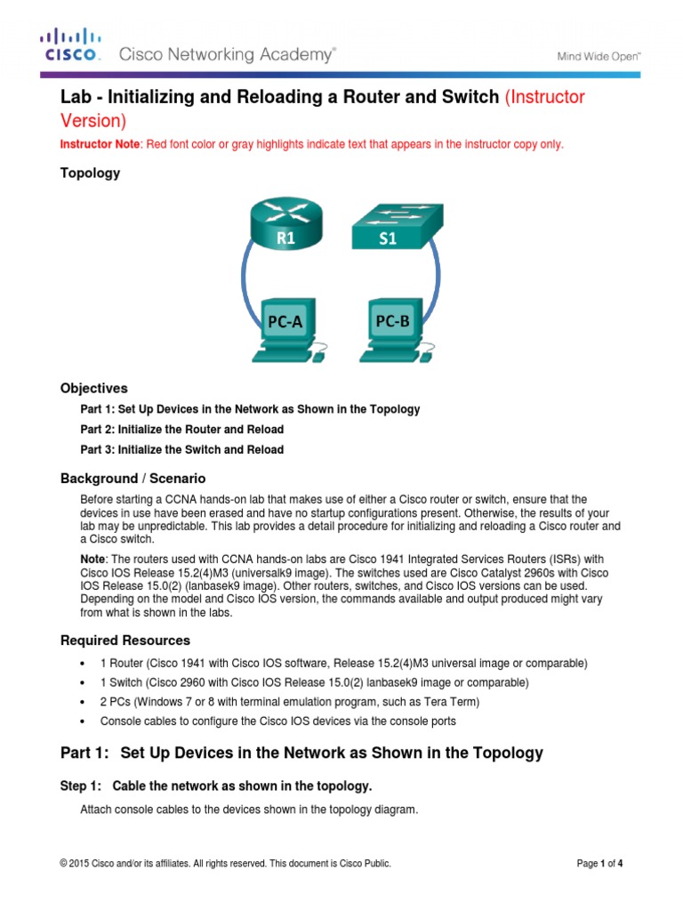 0.0.0.1 Lab Initializing and Reloading A Router and Switch ILM