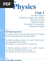 10th Grade Physics - Unit 1