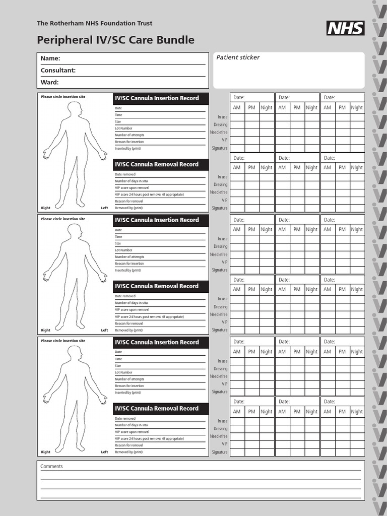 Peripheral IV Care Bundle Intravenous Therapy Hygiene