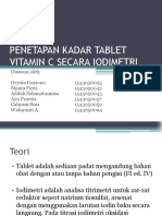 Penetapan Kadar Tablet Vitamin C Secara Iodimetri
