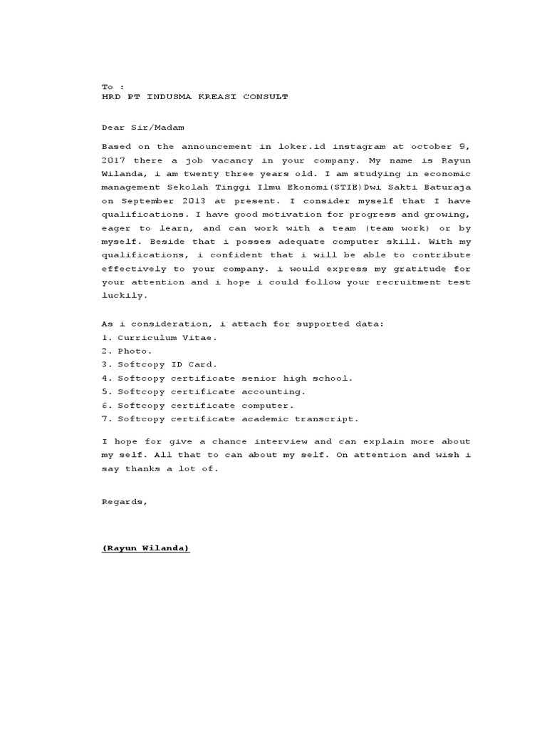 HRD PT Indusma Kreasi Consult: (Rayun Wilanda) | PDF