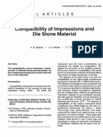 Compatibility of Impressions and Die Stone Material: Original Articles