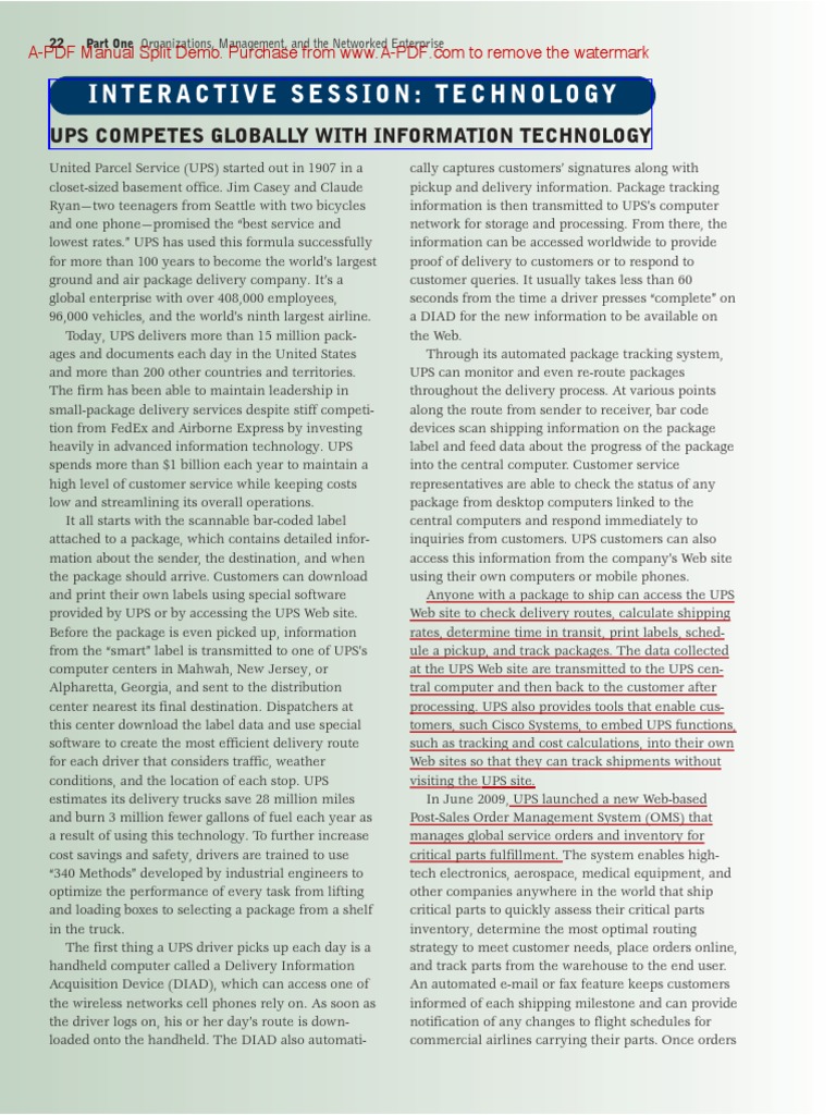 Ups case study answers image