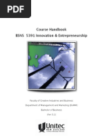 Download Course Handbook and Syllabus Unitec BSNS 5391 Innovation and Entrepreneurship by Peter J MELLALIEU SN36191676 doc pdf