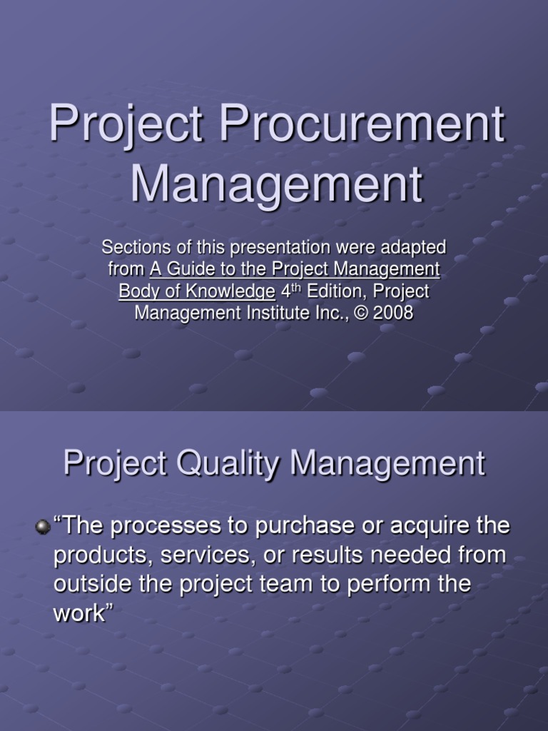 Procurement Management Slides | PDF | Procurement | Request For Proposal