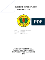 ELT Materials Development Need Analysis