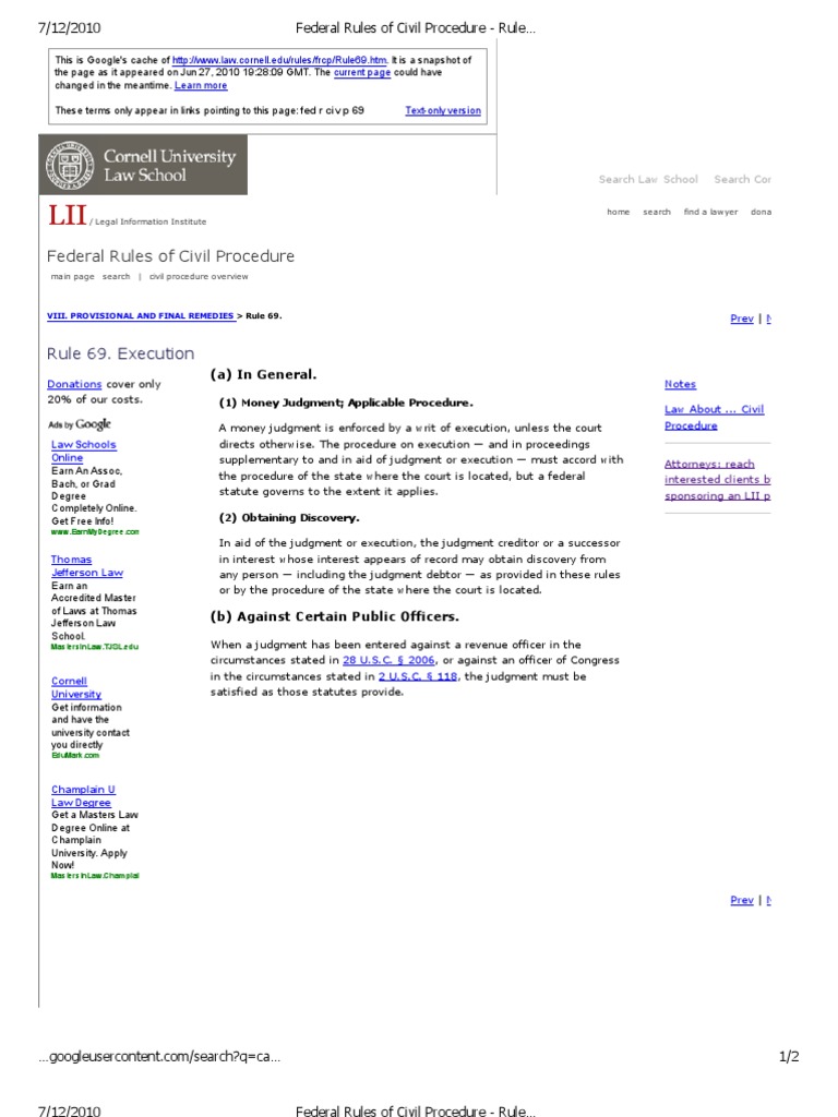 Rule 69 - JACK N PETERSON CRIMES | PDF | Judgment (Law) | Lawyer