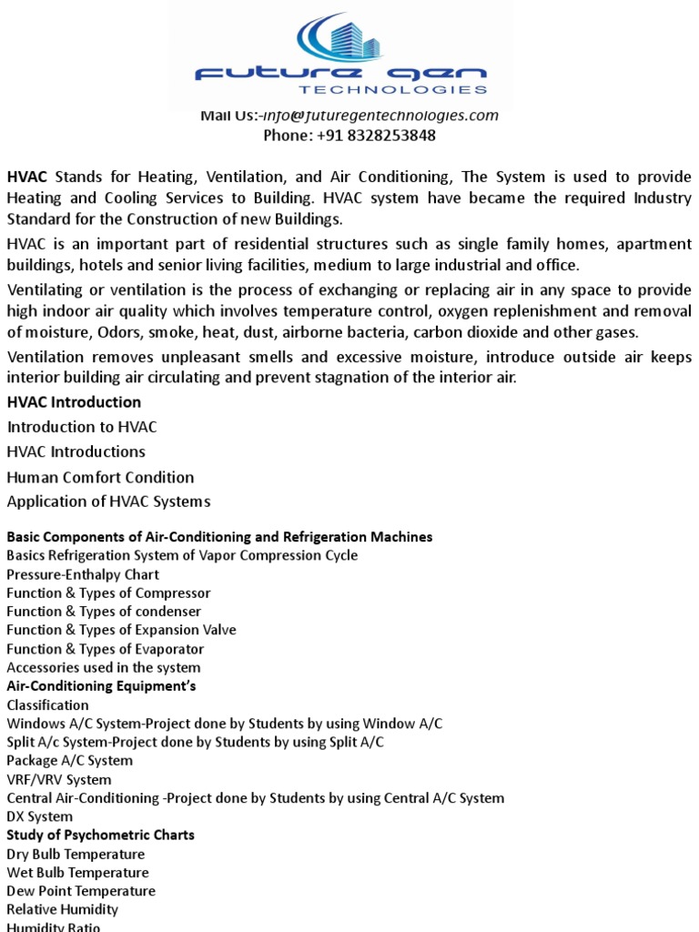 HVAC Training Programs in Hyderabad | PDF | Air Conditioning | Chemical ...