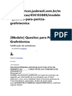 Quesitos Perícia Grafotécnica Falsificação Assinatura