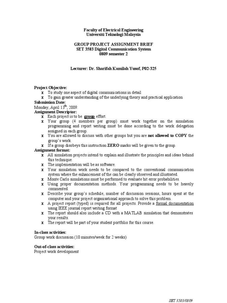 Example Assignment Brief Modulation Simulation Free 30day Trial
