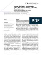The Value of Occlusion in Dentistry A Clinical Report Showing Correction of An Anterior Reverse Articulation With Selective Occlusal Adjustment