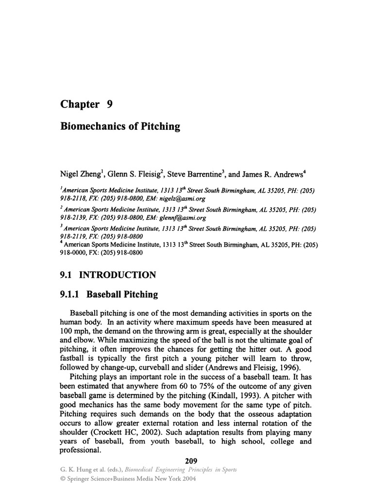 Pitching Biomechanics | PDF | Anatomical Terms Of Motion | Pitcher