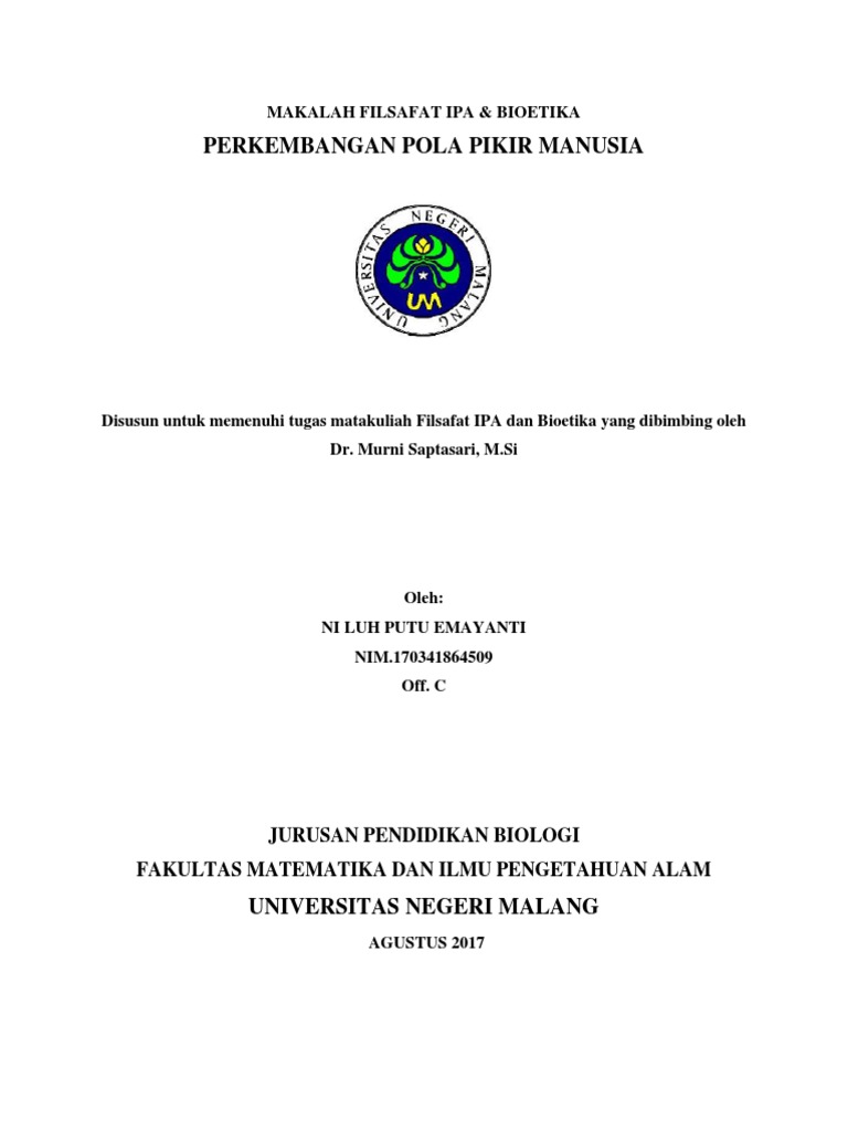 MAKALAH FILSAFAT IPA