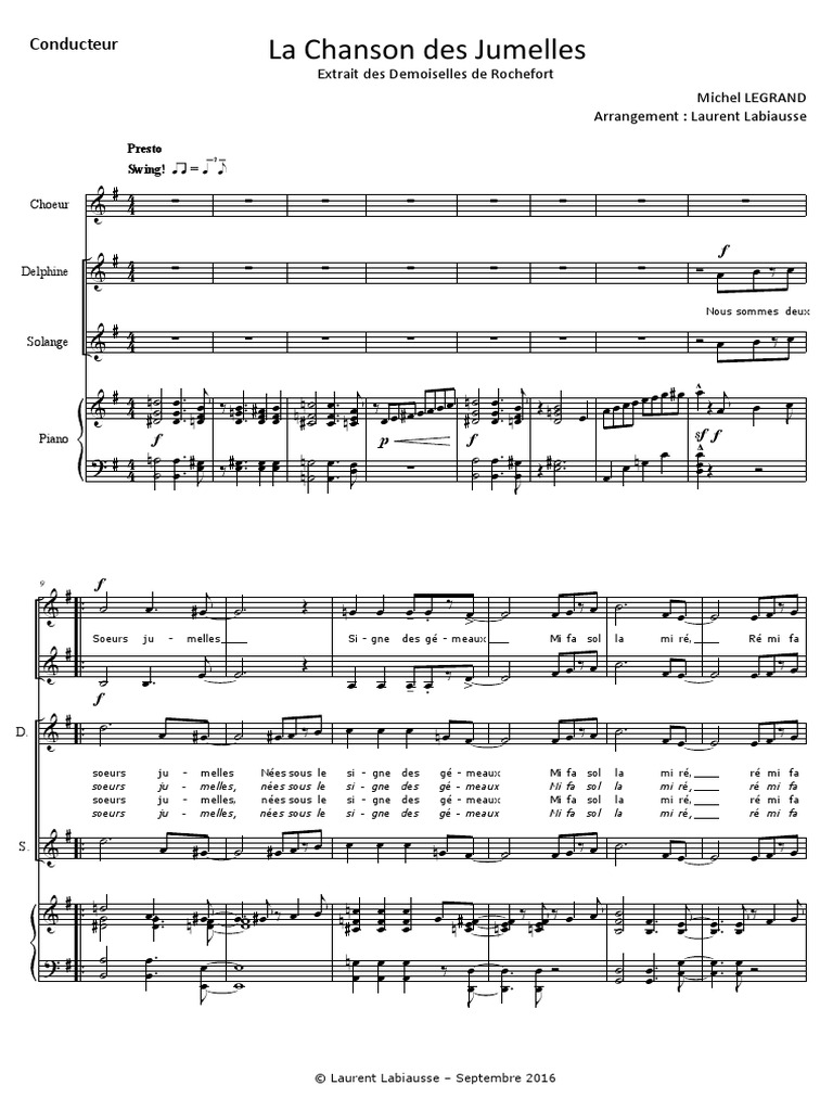Nous Sommes Deux Soeurs Jumelles Partition Gratuite Les Jumelles Chorale | PDF | Écriture | Modélisation
