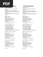 Worship Song: 10,000 Reasons Lyrics | PDF | Songs
