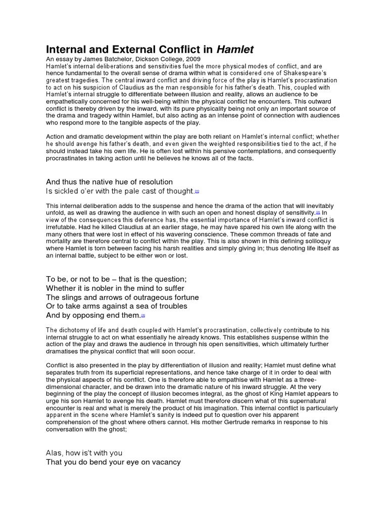 Internal and External Conflict in PDF Hamlet